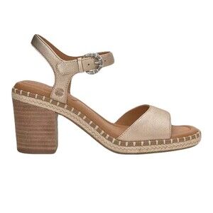 NEW Lucky Brand Womens Size 11 Jennyl Block-Heel Gold Stardust Espadrille Sandal